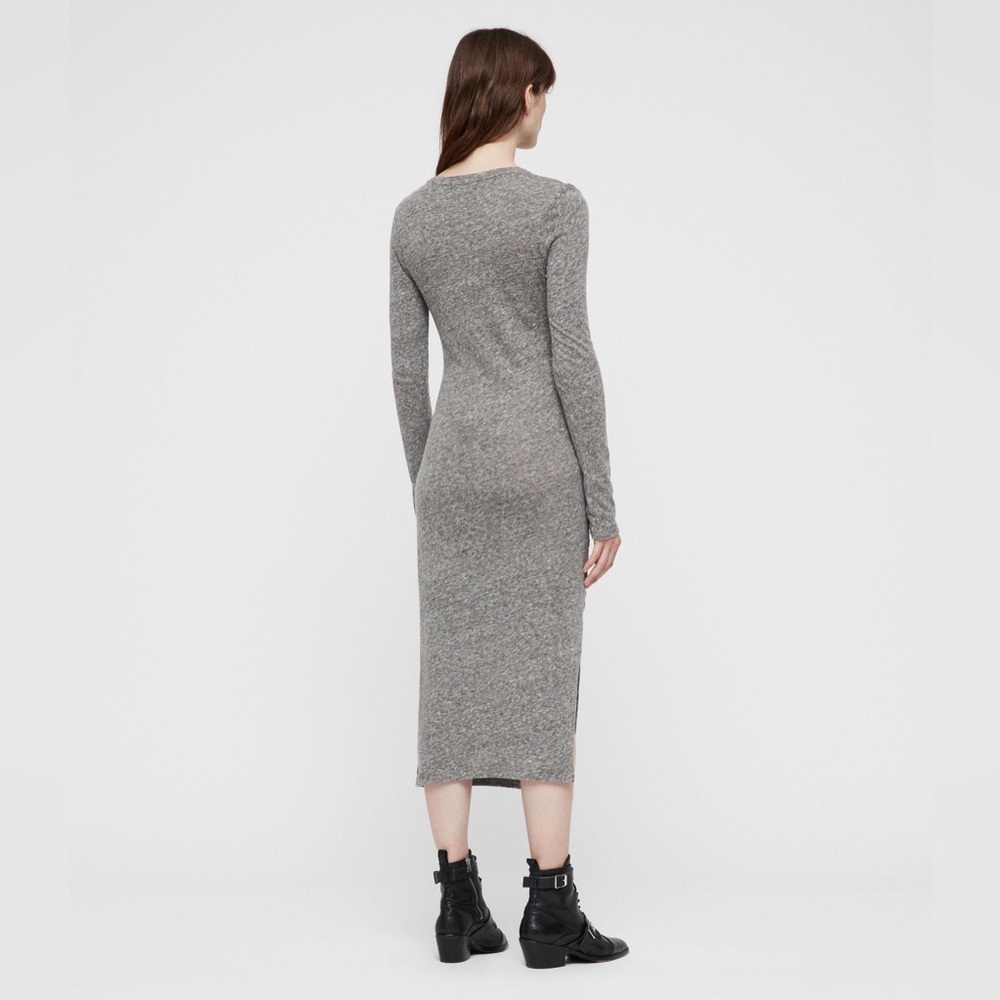 All saints Tina dress gray midi size medium - Picture 3 of 11